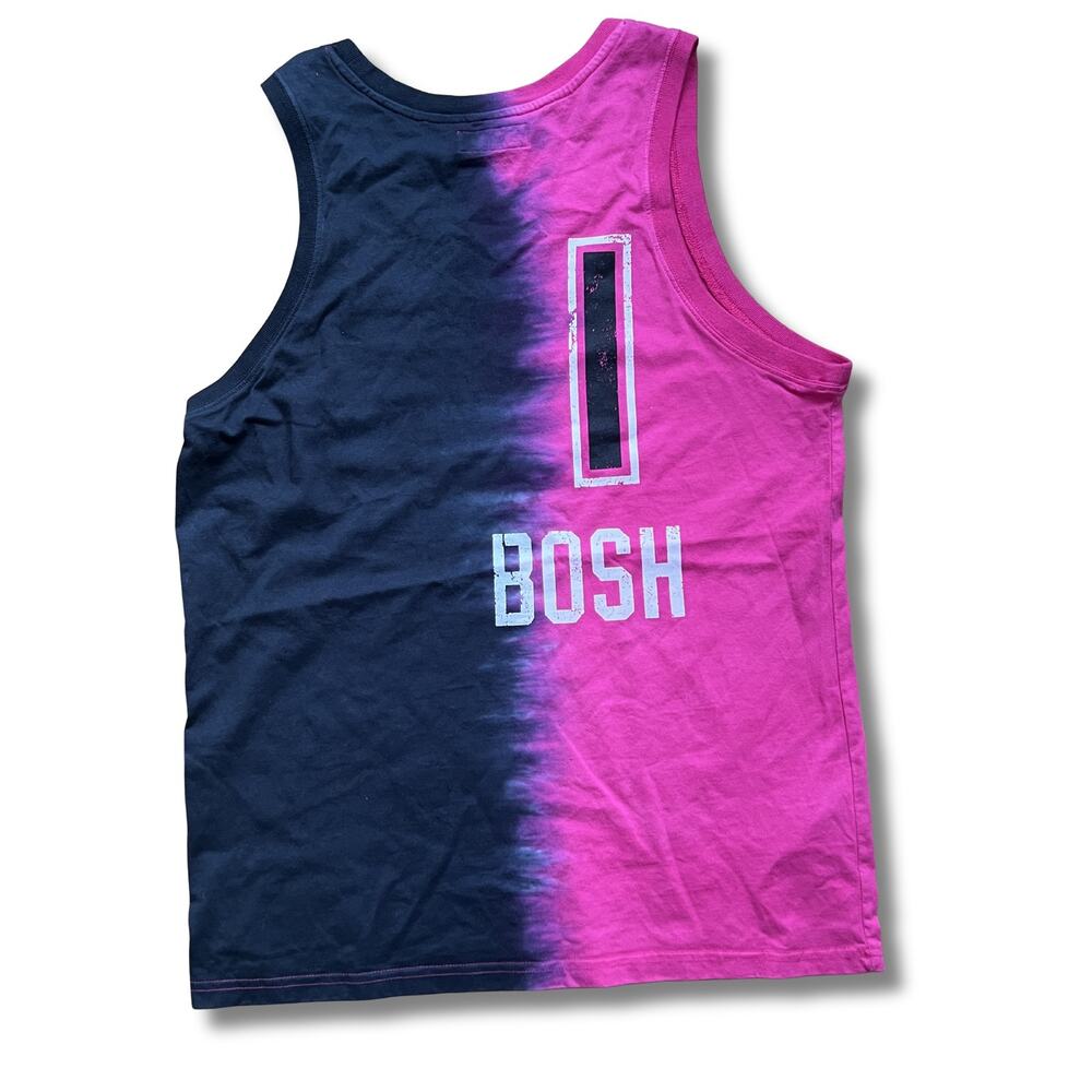 Mitchell & Ness Mens Tank Top L Black Pink chris bosh Miami Heat new with tags - Picture 2 of 3